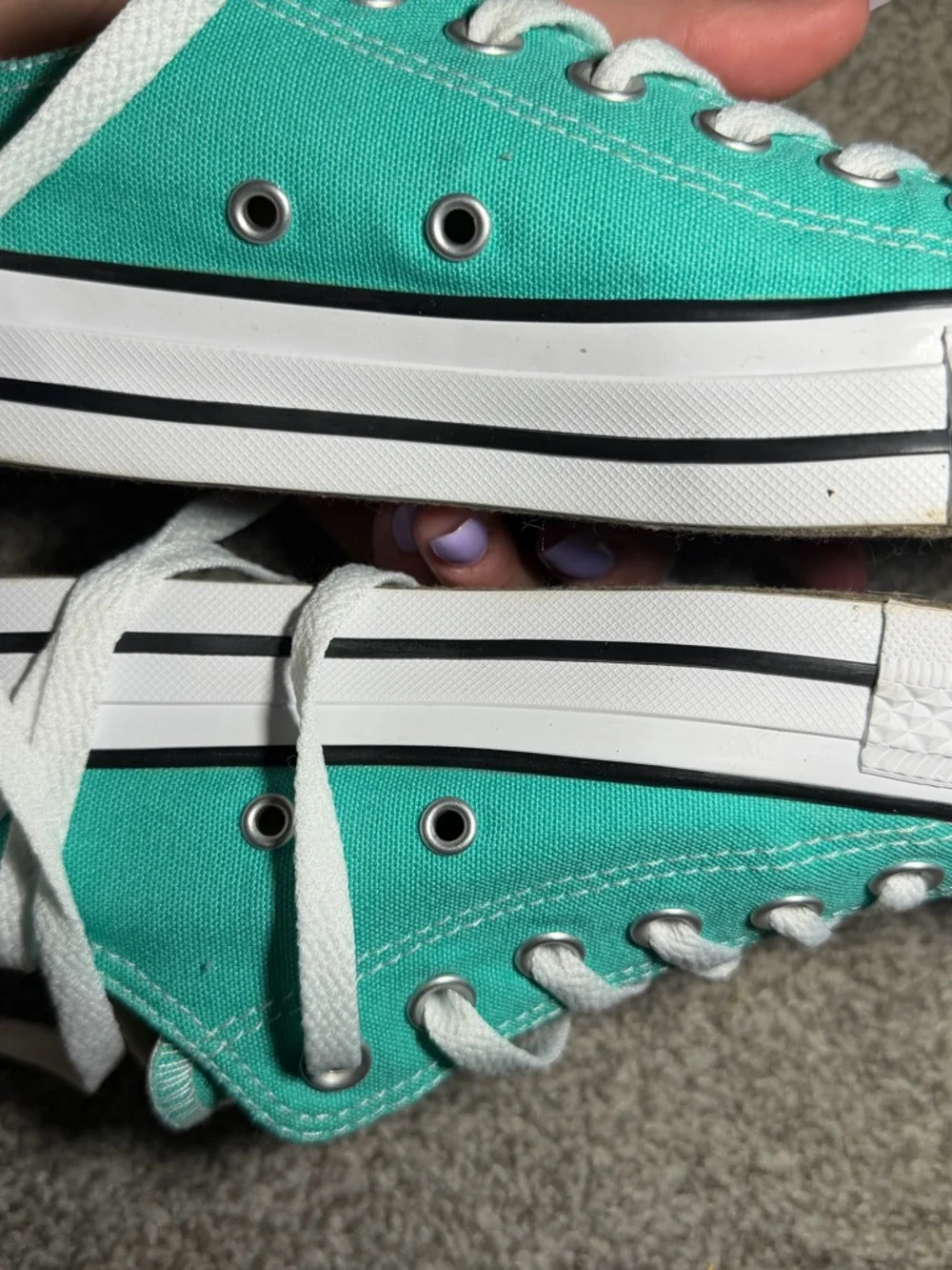Converse Low Top Sneakers - Teal with White - Picture 10 of 14